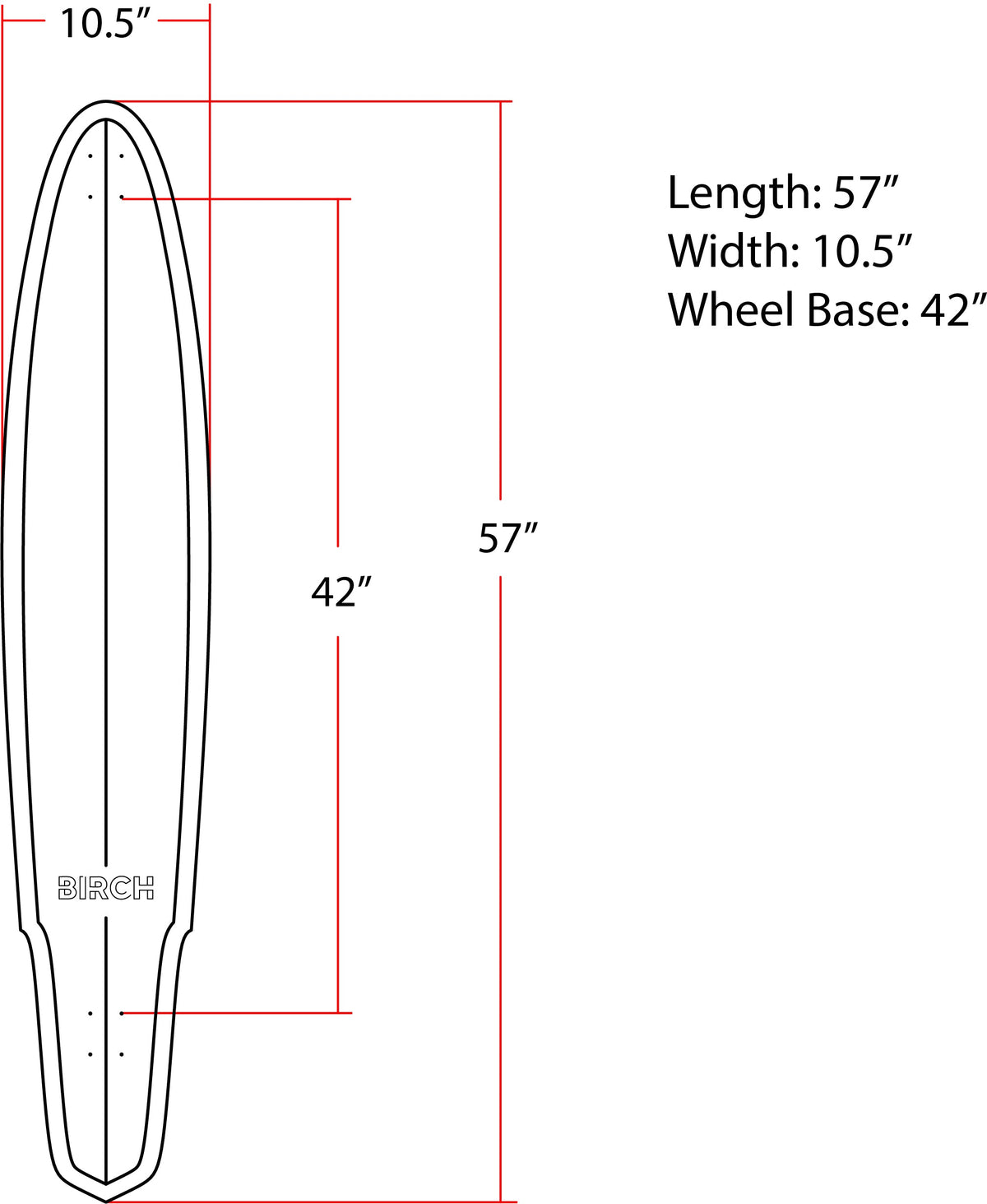 BIRCH 57" SHAKER Longboard Cruiser Skateboard | Complete Setup or Deck Only