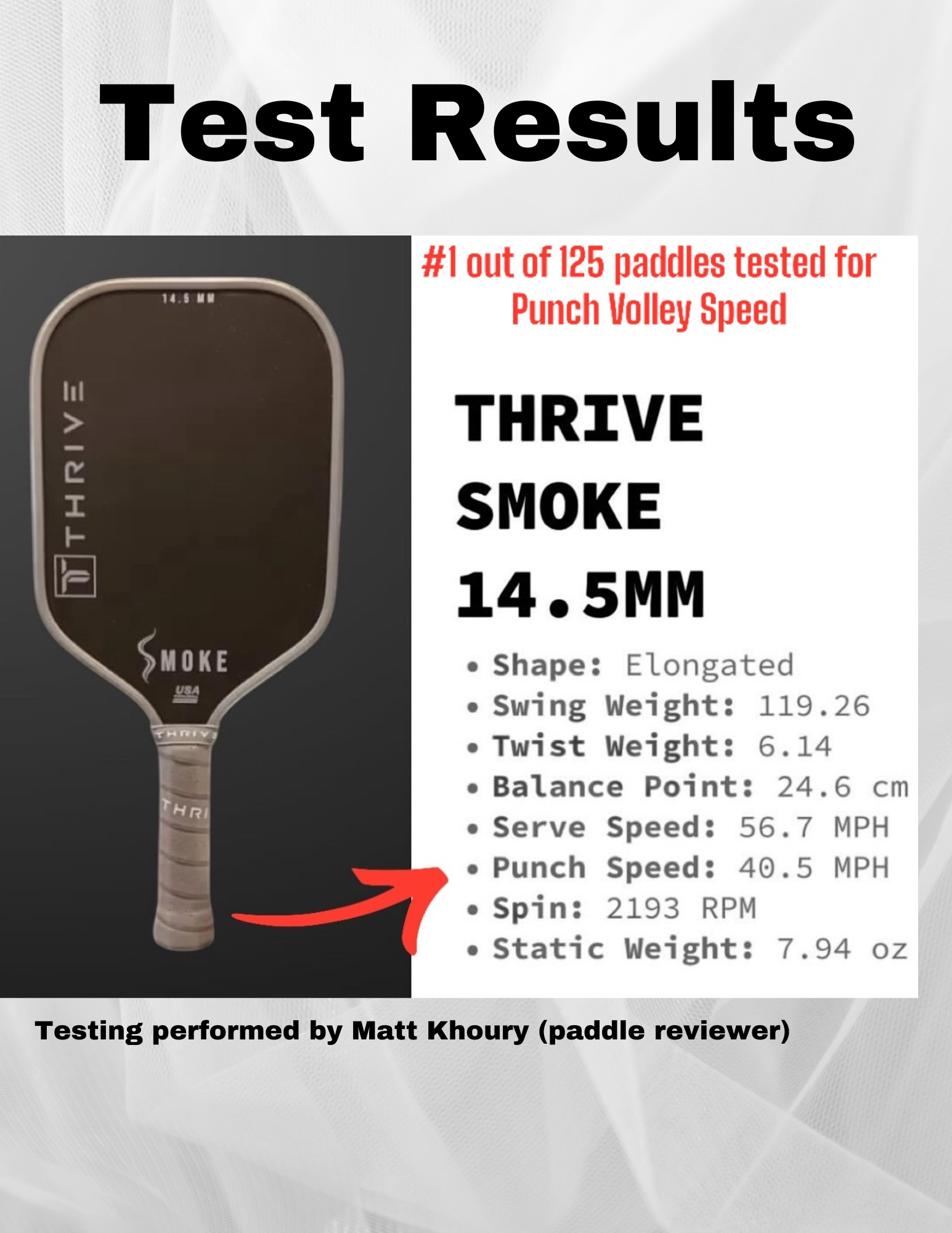 SMOKE 14.5 mm Paddle (POWER SERIES) with Cover, Weights, Eraser, Key Chain, Sticker, and Weight Card