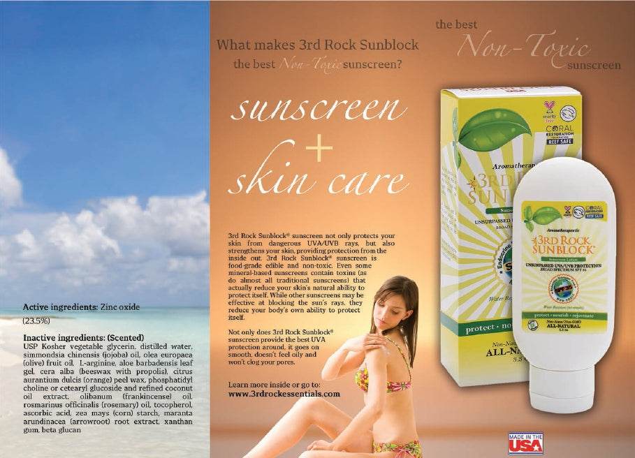 3rd Rock Sunblock® Sunscreen Lotion Aromatherapeutic | Zinc Oxide 35 SPF