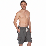 Men's Contrast Striped Solid Color Swim Trunks for Surfing and Skating by Sakkas