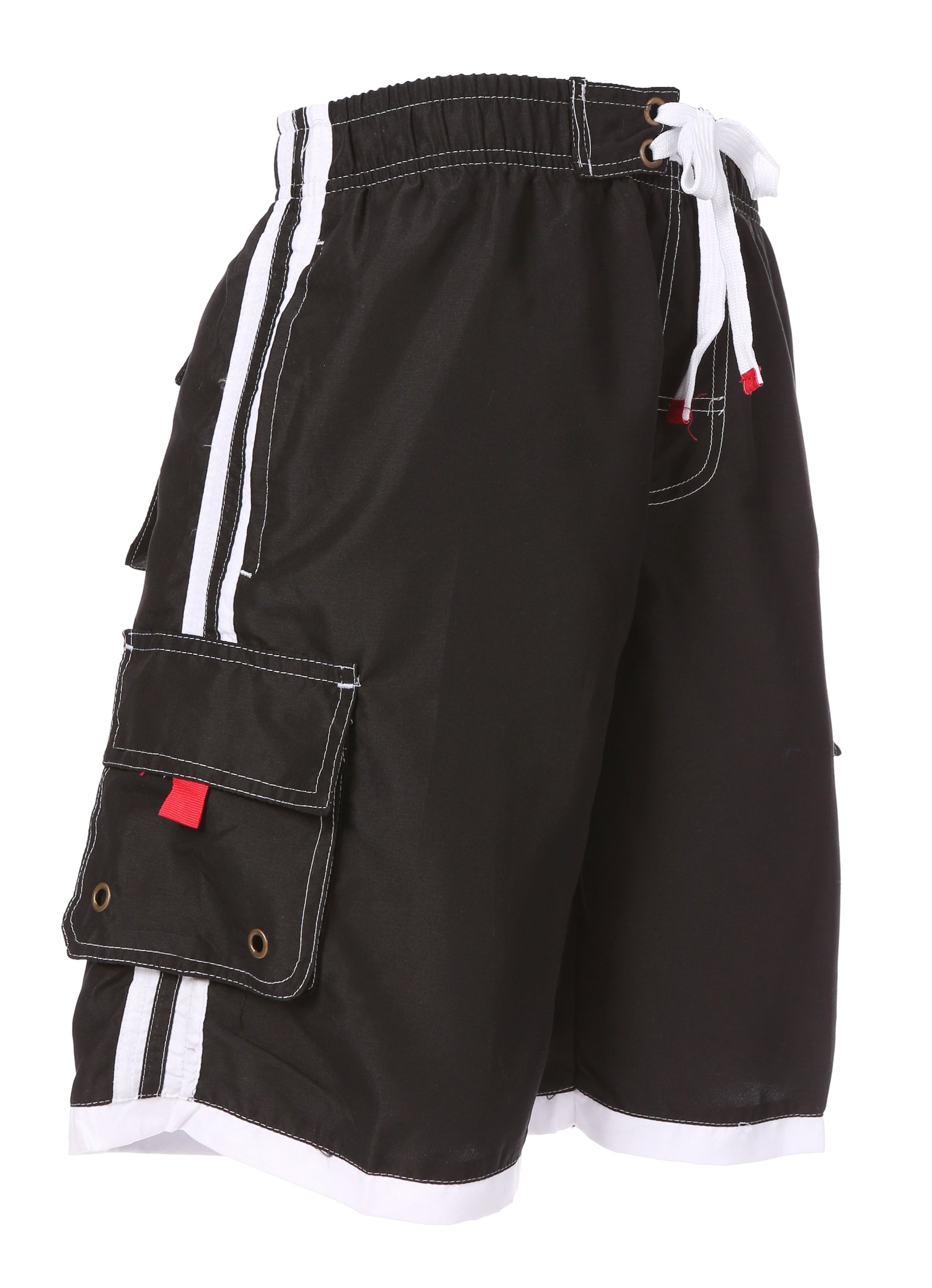 Sakkas Men’s Contrast Stripes Skate Surf Board Short | Swim Trunks