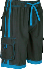 Sakkas Men’s Contrast Stripes Skate Surf Board Short | Swim Trunks