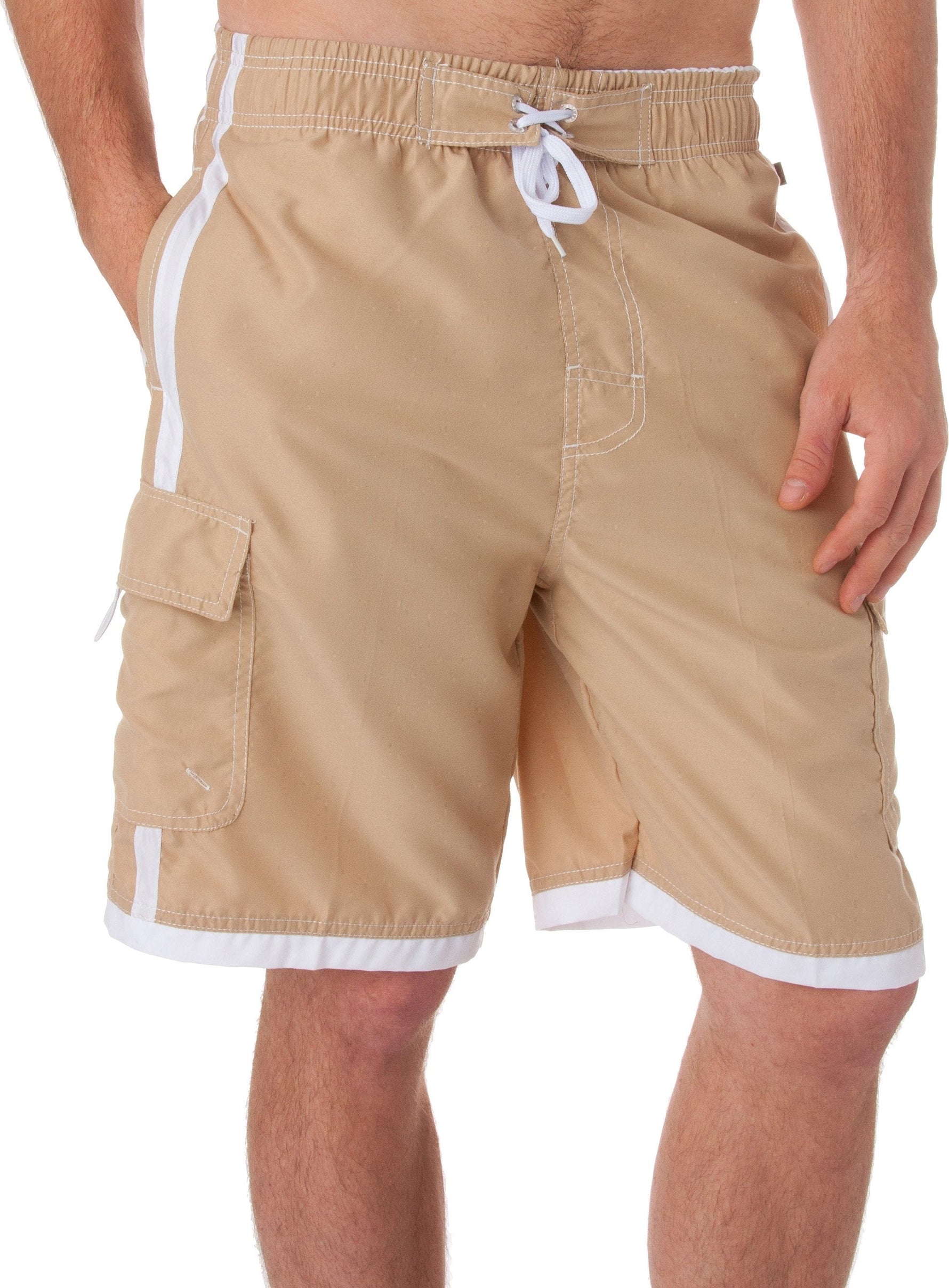 Sakkas Men’s Contrast Stripes Skate Surf Board Short | Swim Trunks