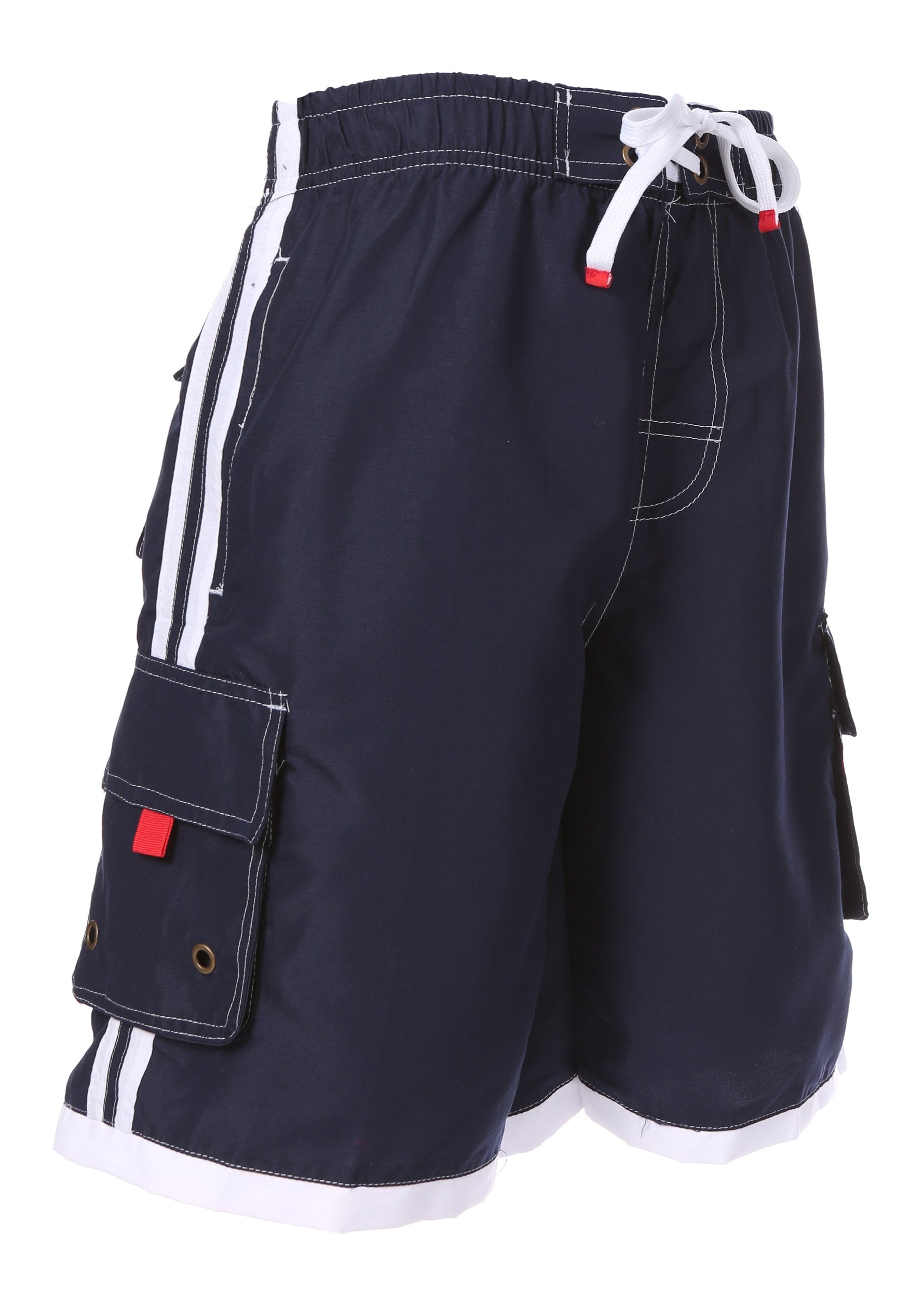Sakkas Men’s Contrast Stripes Skate Surf Board Short | Swim Trunks