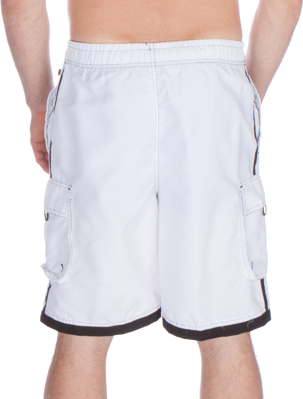 Sakkas Men’s Contrast Stripes Skate Surf Board Short | Swim Trunks