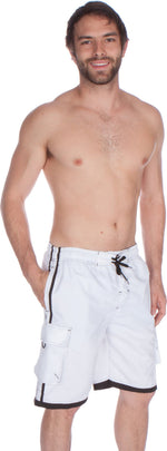 Sakkas Men’s Contrast Stripes Skate Surf Board Short | Swim Trunks
