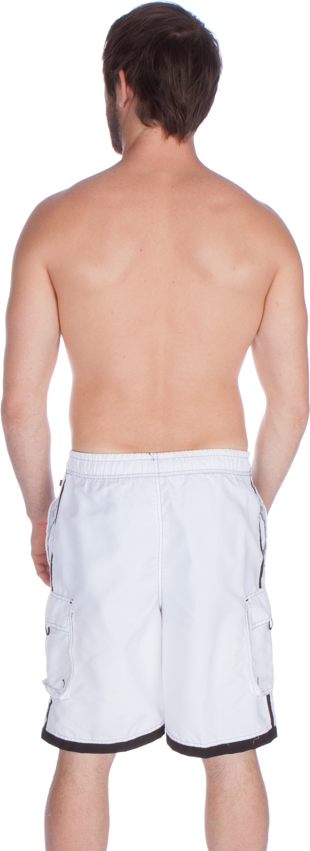Sakkas Men’s Contrast Stripes Skate Surf Board Short | Swim Trunks