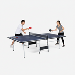 Official Tournament Grade Blue Foldable Indoor Tennis Table with Paddles and Balls