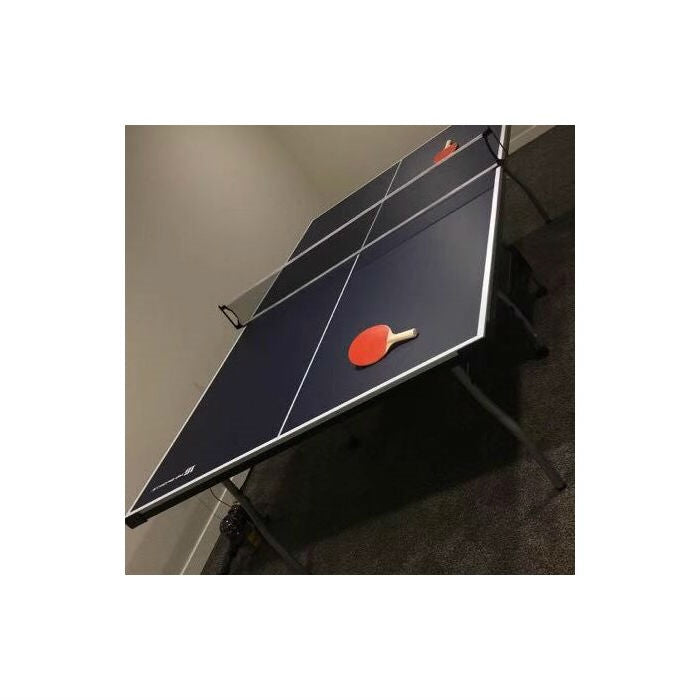 Official Tournament Grade Blue Foldable Indoor Tennis Table with Paddles and Balls