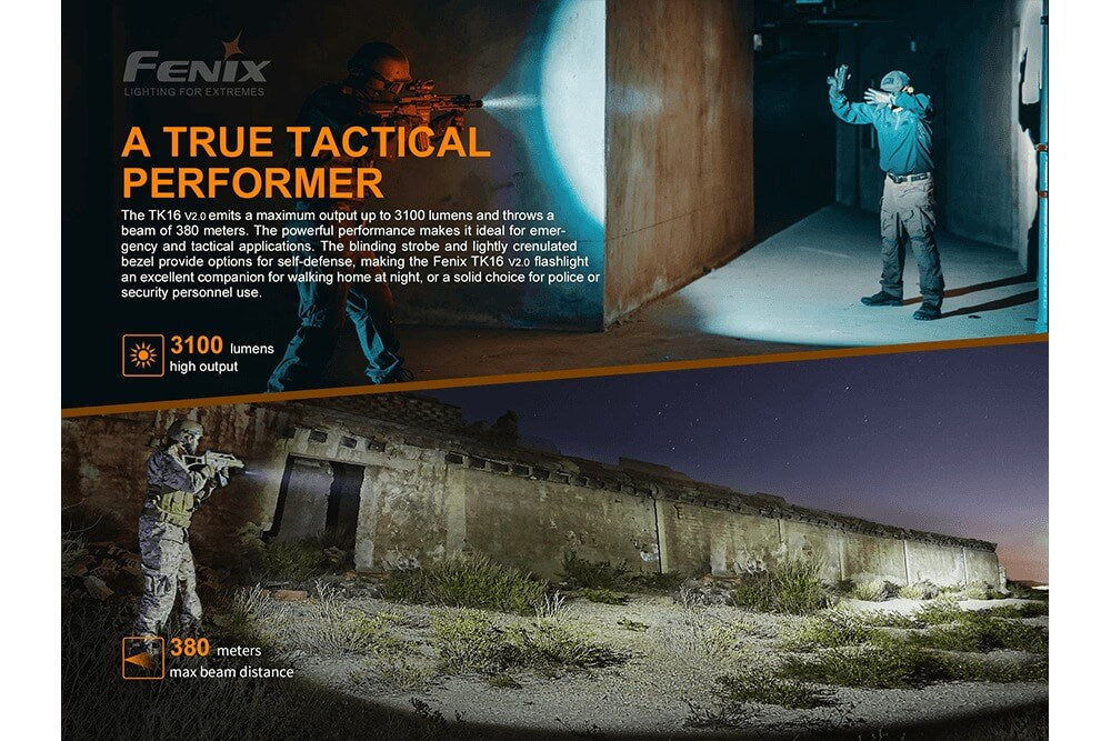 Fenix TK16 V2.0 Tactical Flashlight | 3100 Lumens