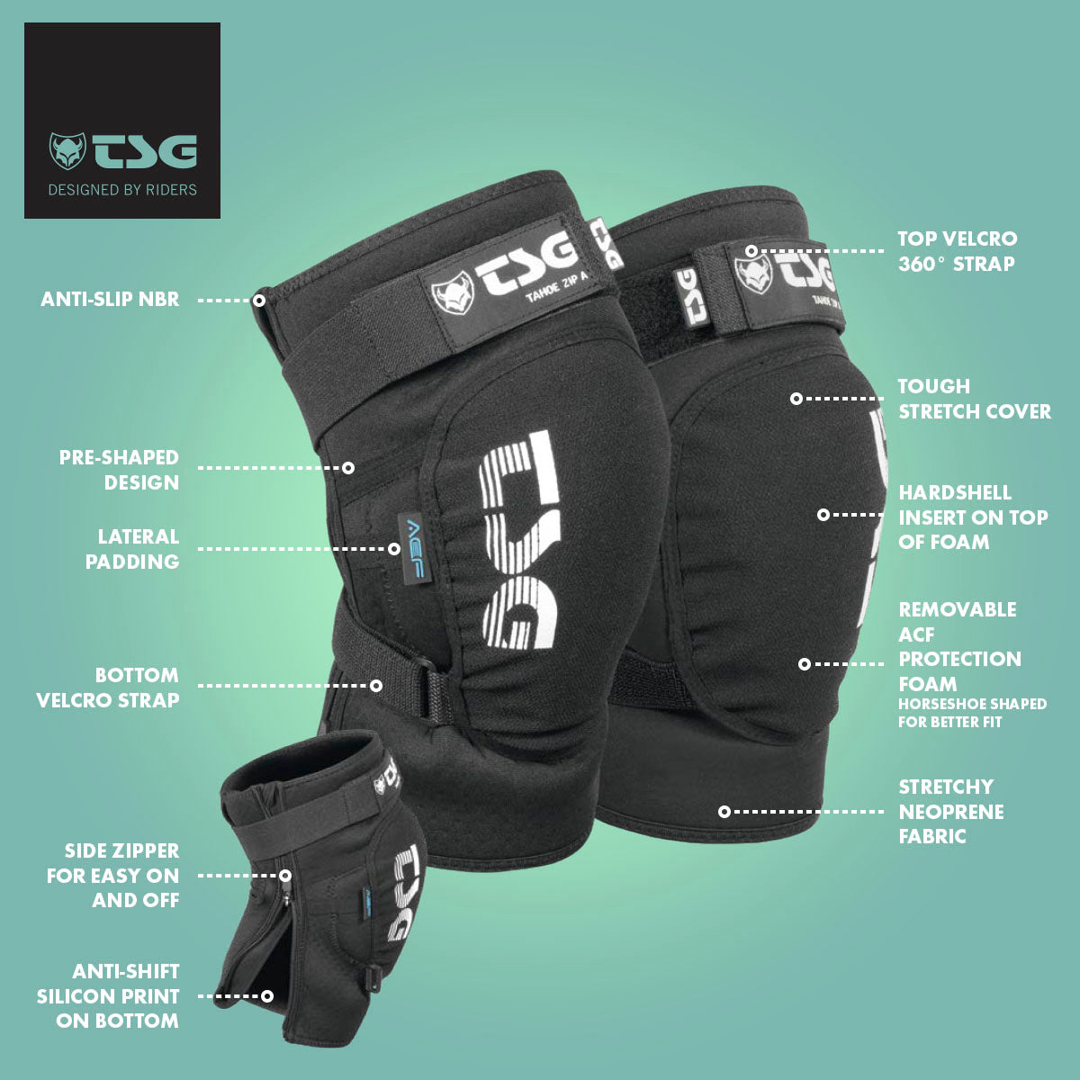 TSG Kneeguard Tahoe Zip A