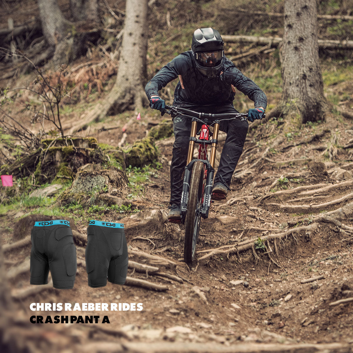 TSG Protective Shorts Crash Pant A | Black