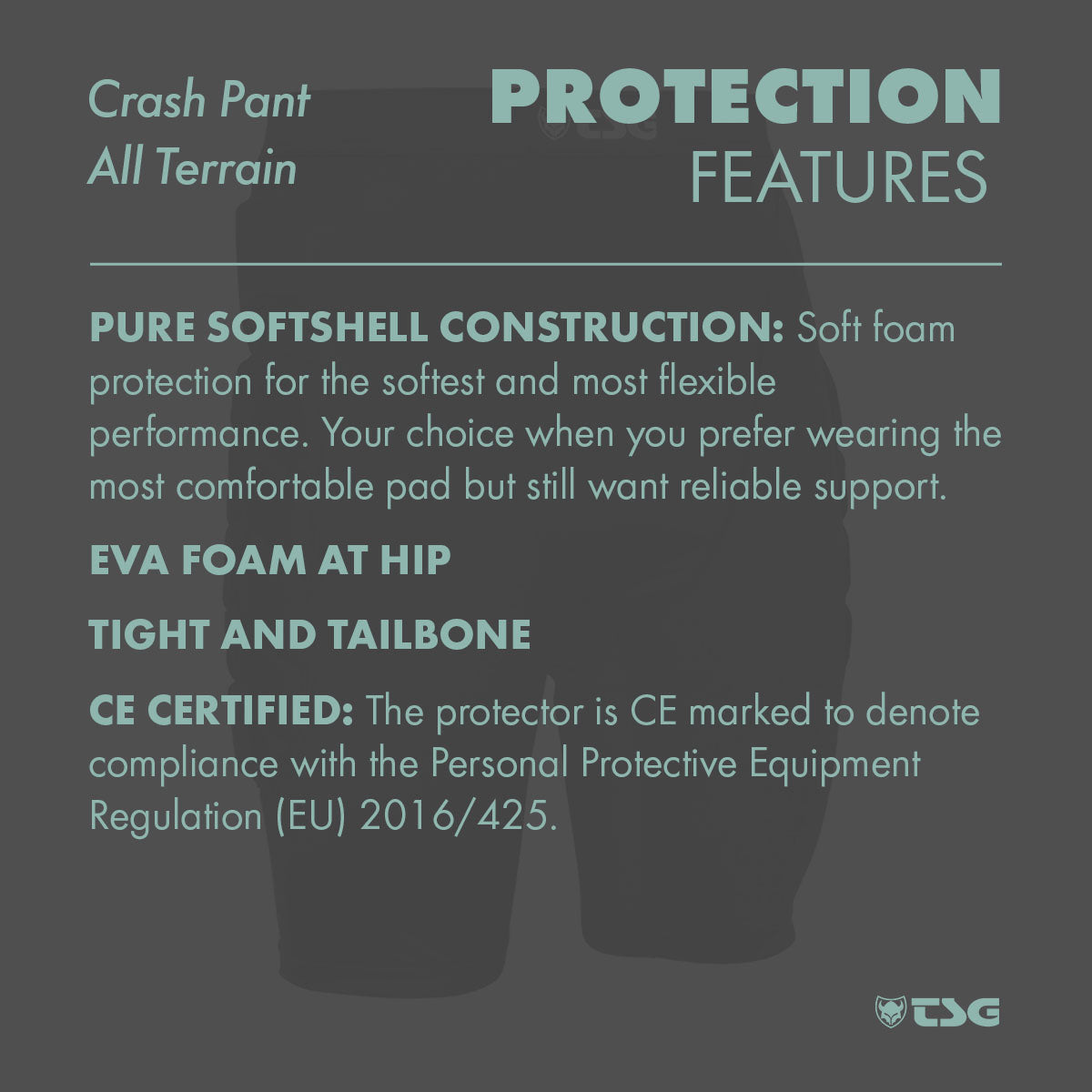 TSG Protective Shorts Crash Pant All Terrain | Black