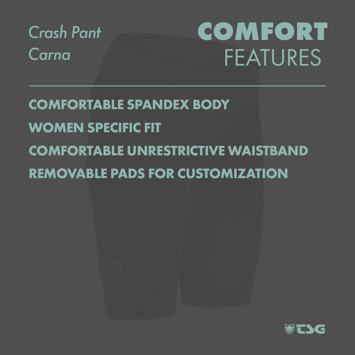 TSG Protective Shorts for Women Crash Pant Carna | Black