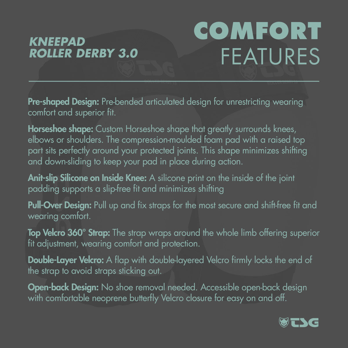 TSG Kneepad Roller Derby 3.0 | Roller Skate Knee Pads