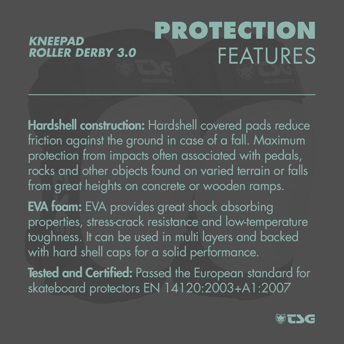 TSG Kneepad Roller Derby 3.0 | Roller Skate Knee Pads