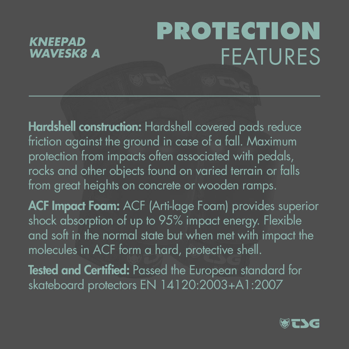 TSG Kneepad Wavesk8 A Black (Skate Knee Pads)