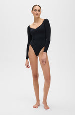 Iconic Compression Long Sleeve Bodysuit | Thong