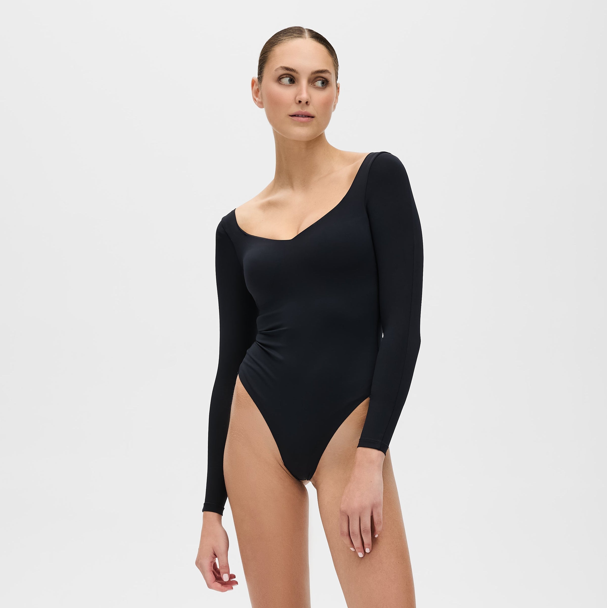 Iconic Compression Long Sleeve Bodysuit | Thong