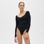 Iconic Compression Long Sleeve Bodysuit | Thong
