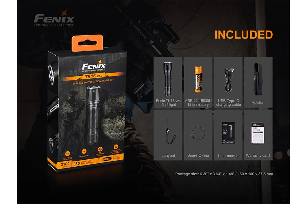Fenix TK16 V2.0 Tactical Flashlight | 3100 Lumens