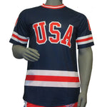 USA Hockey Officially Licensed "Miracle on Ice 1980 Team" Jersey Navy Tee | Adult