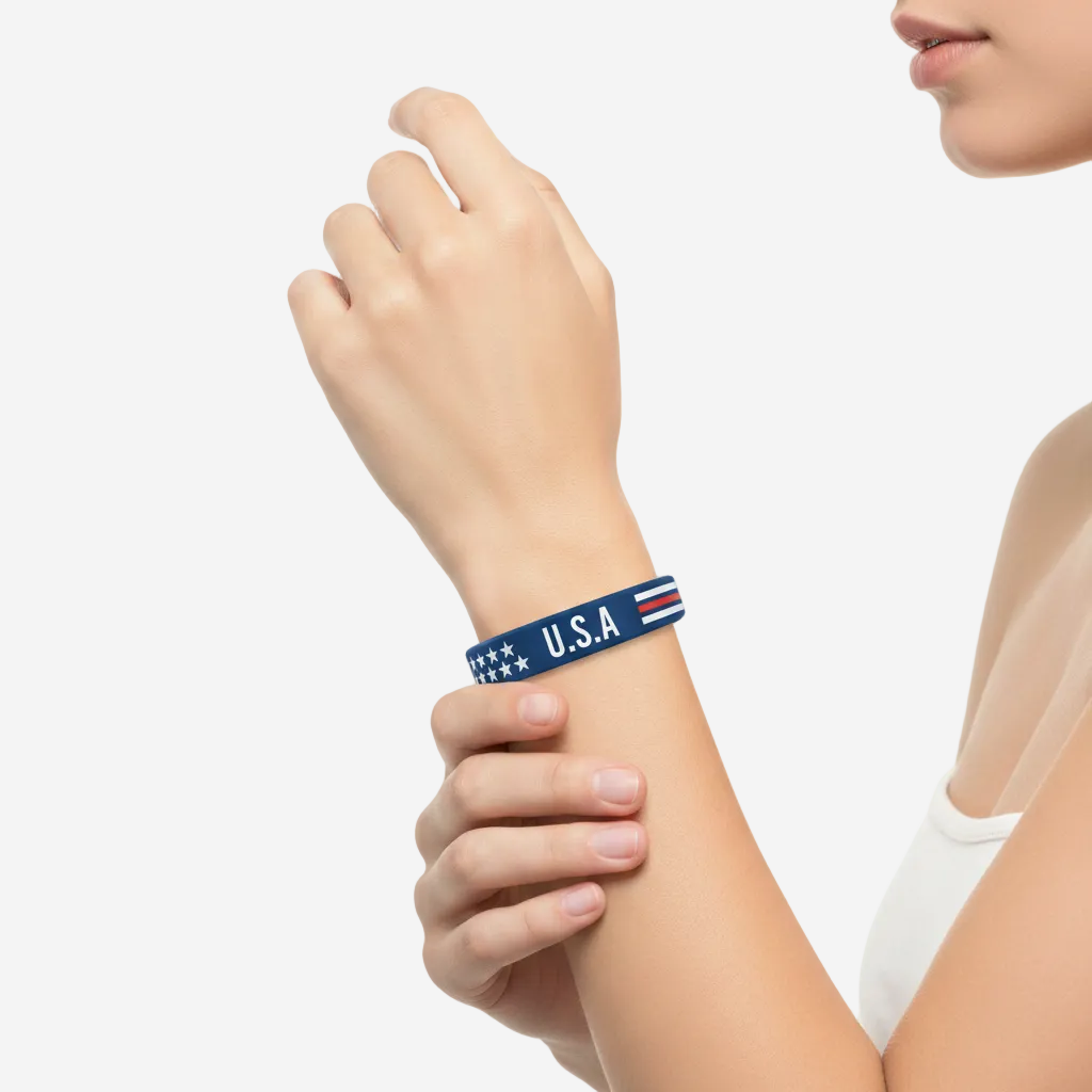 American Flag Rubber Wristband