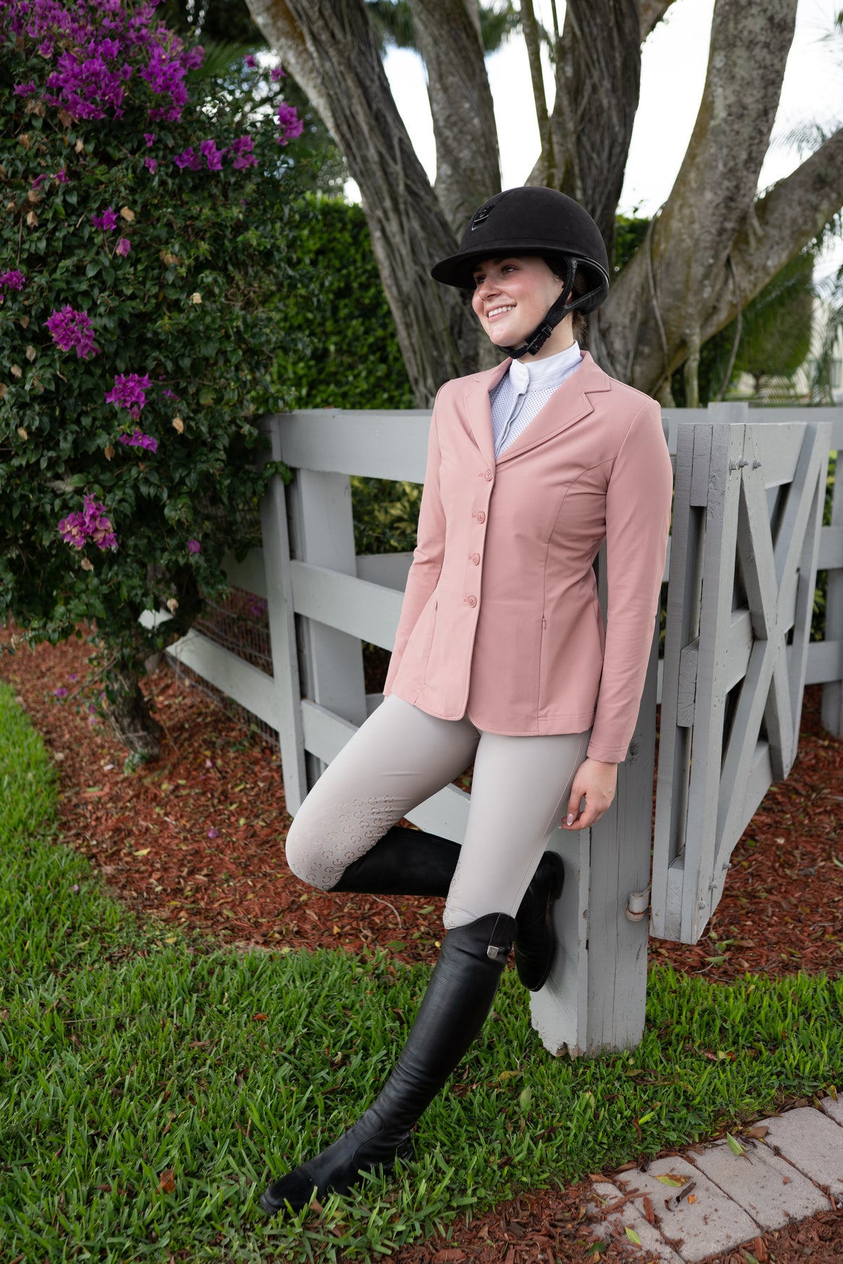 Grand Prix Quinn Show Jacket 4 Button Front with Hidden Zipper Closure | Rose