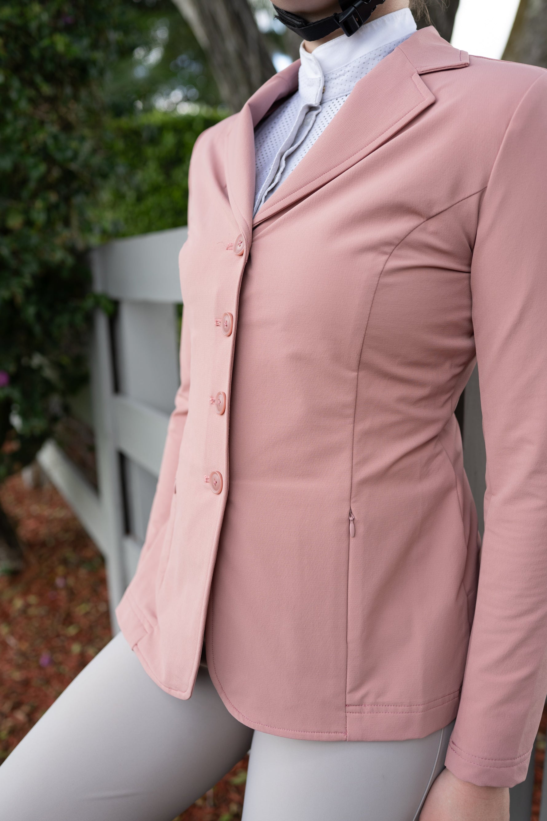 Grand Prix Quinn Show Jacket 4 Button Front with Hidden Zipper Closure | Rose