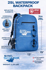 25L Waterproof Backpack | Submersible w/ Airtight Zipper.