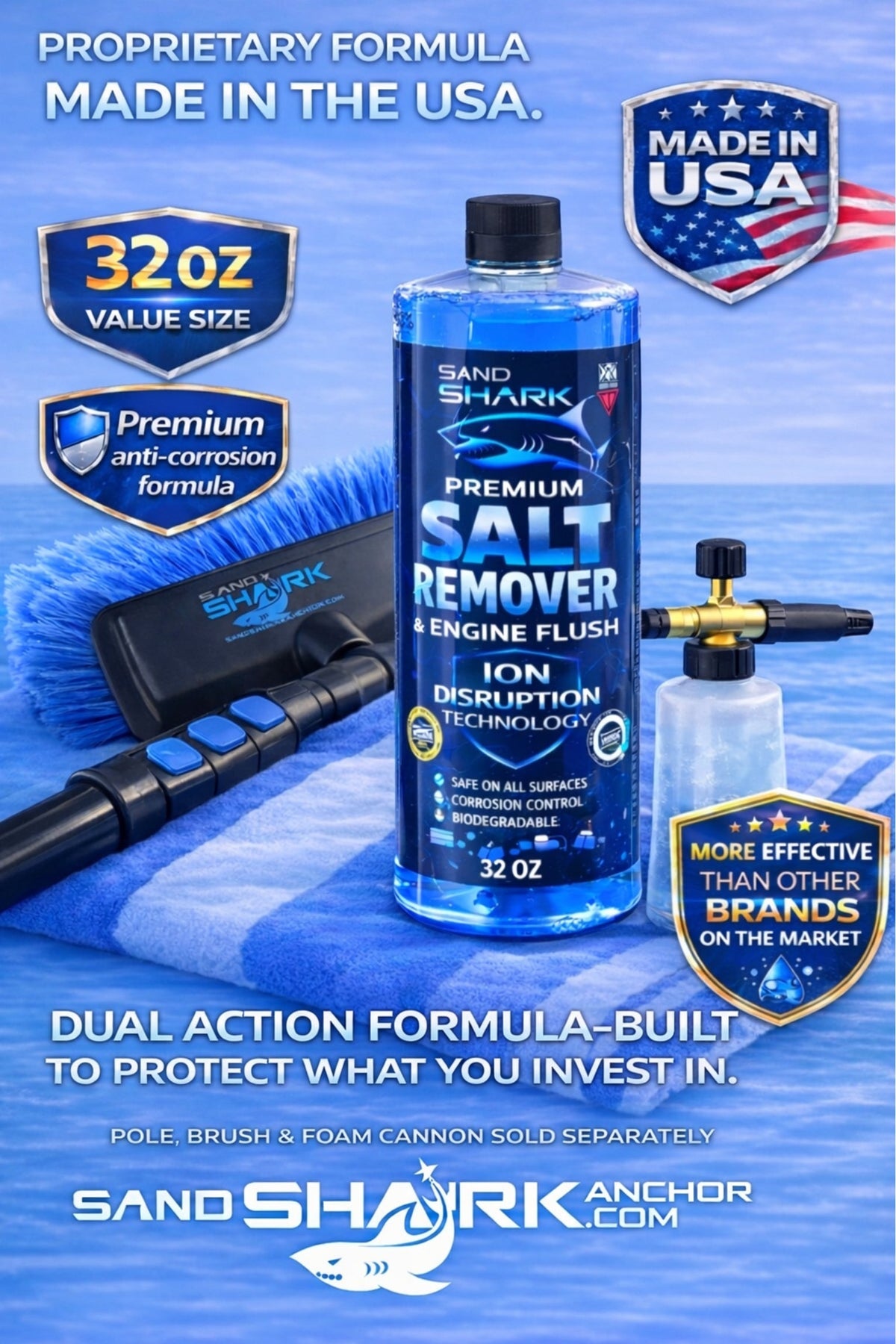 2-in-1 Boat Salt Wash & Engine Flush Boat Cleaner | 32 Oz