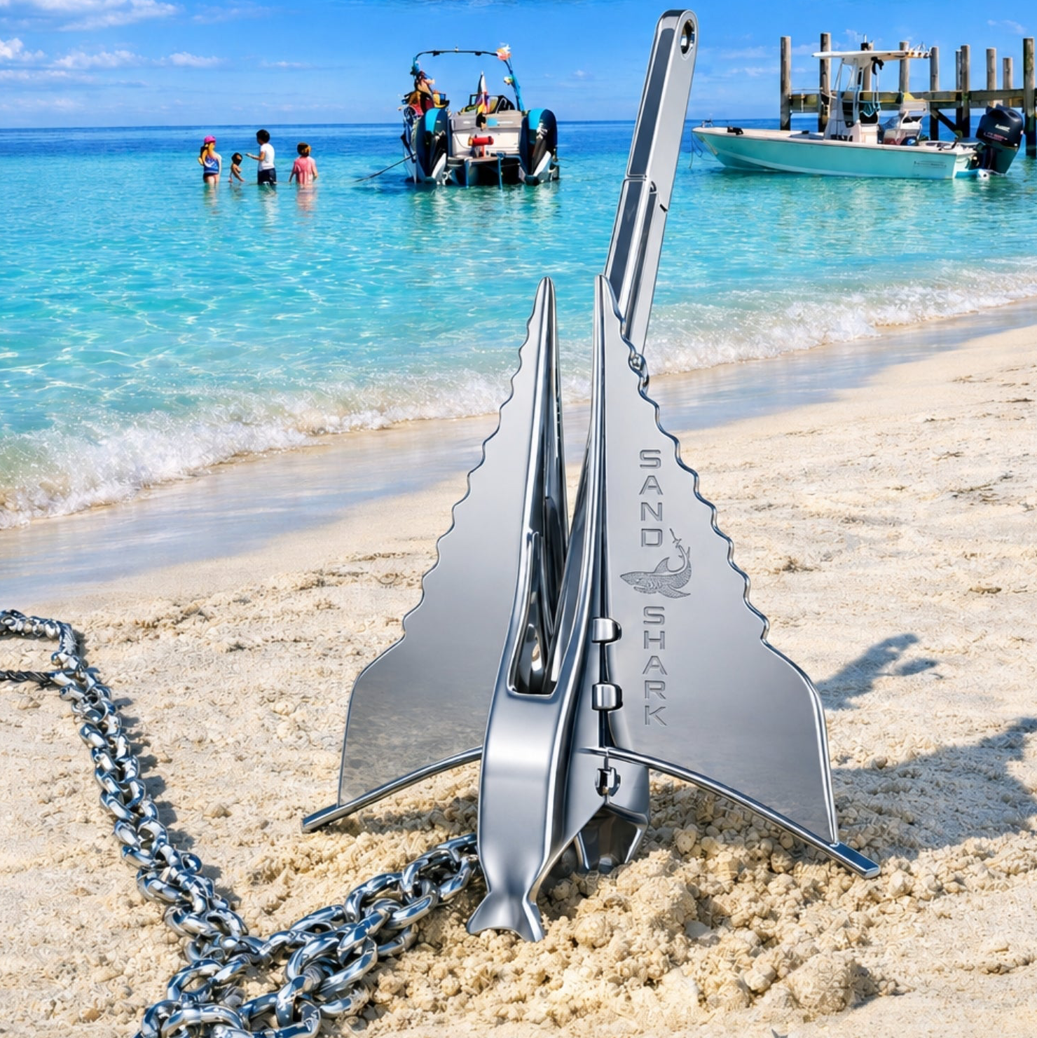 Premium 316 SS Fluke Anchor | Retractable Shaft (13 lbs.)