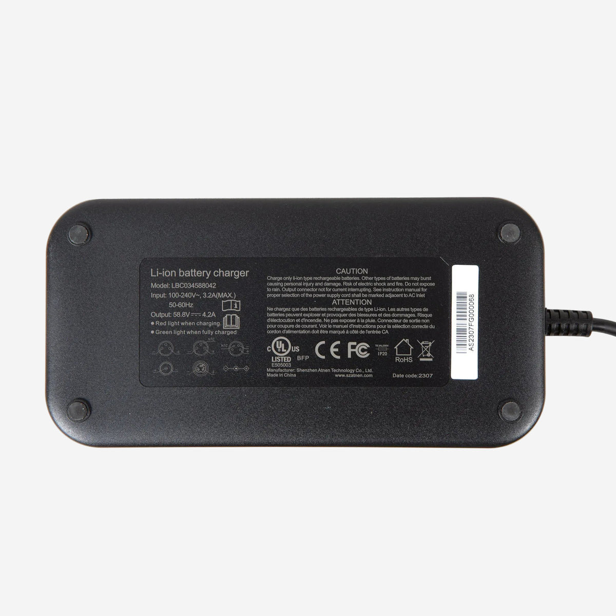 EUNORAU 52V4A 1.0 US/CA FLASH Ebike Charger