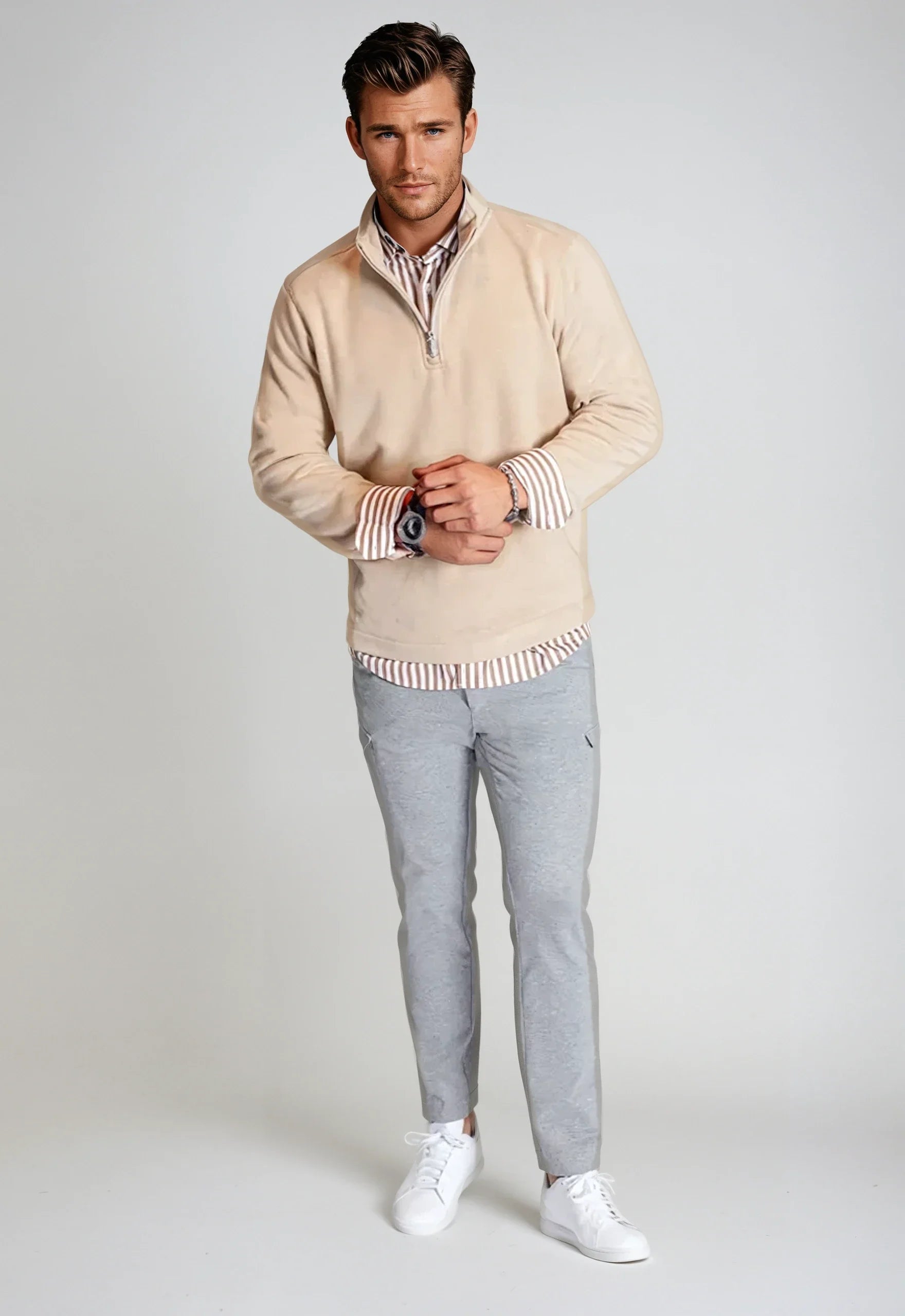 Voey Quarter Zip Sweatshirt | Camel