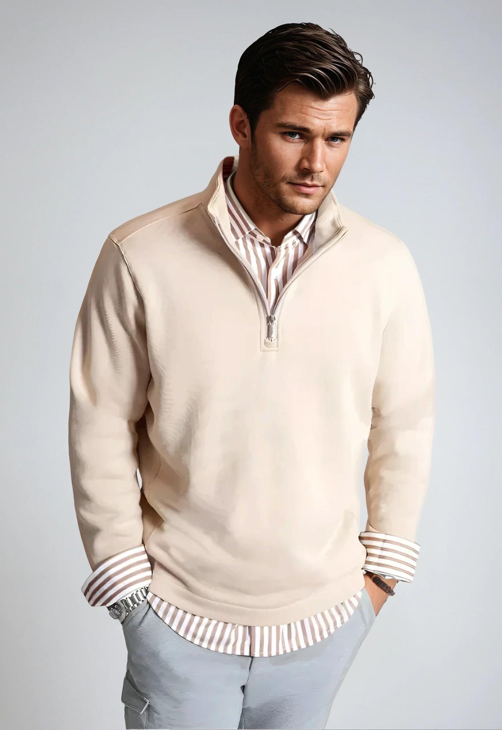 Voey Quarter Zip Sweatshirt | Camel