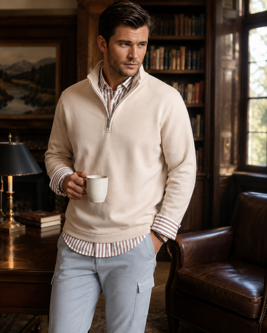 Voey Quarter Zip Sweatshirt | Camel