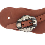 WD-CSSO-18 Mens Heavy Oiled Cowboy Spur Straps With Double Flower Buckles