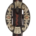 WD-RTSEH-HO-13 Heavy Oiled Rope Tooling Floral Bar Double Buckle Single Ear Headstall
