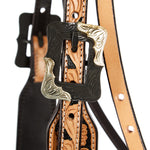 WD-SBH8 Natural Floral Tooling Browband Headstall