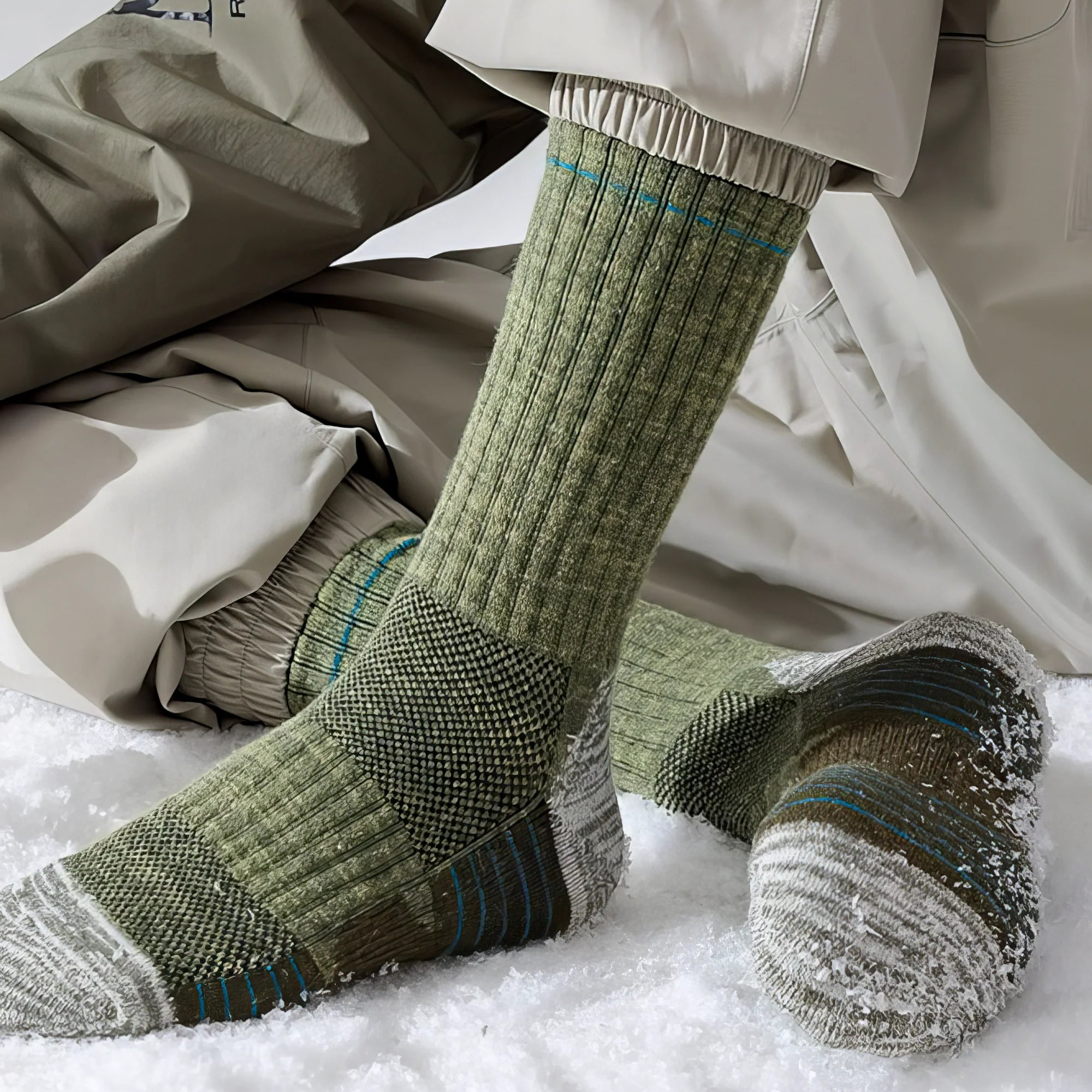 Mid-Calf Wool Outdoor Socks for Hiking, Skiing & Mountaineering