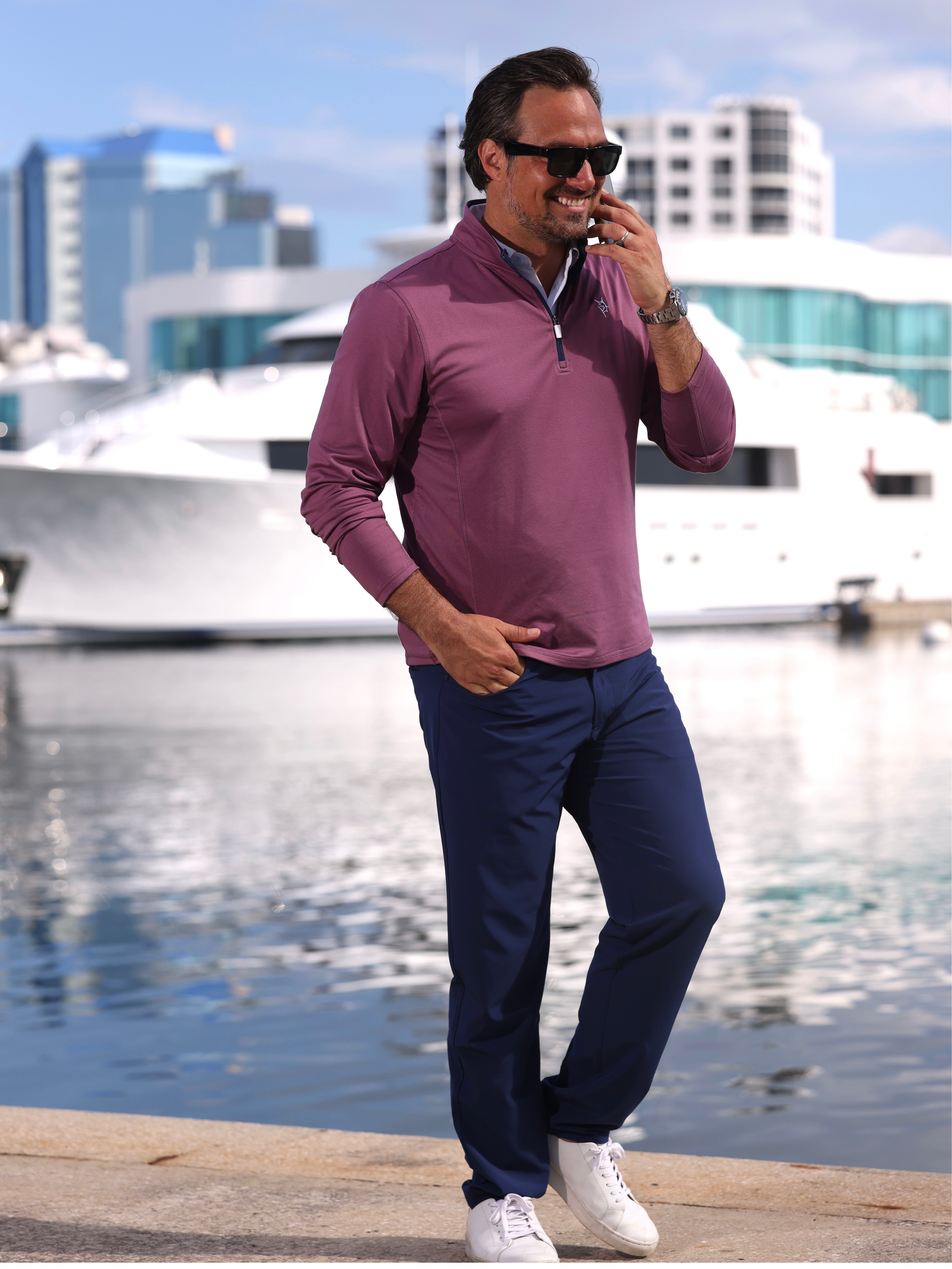 Montauk Quarter Zip Midweight Comfort | Plum