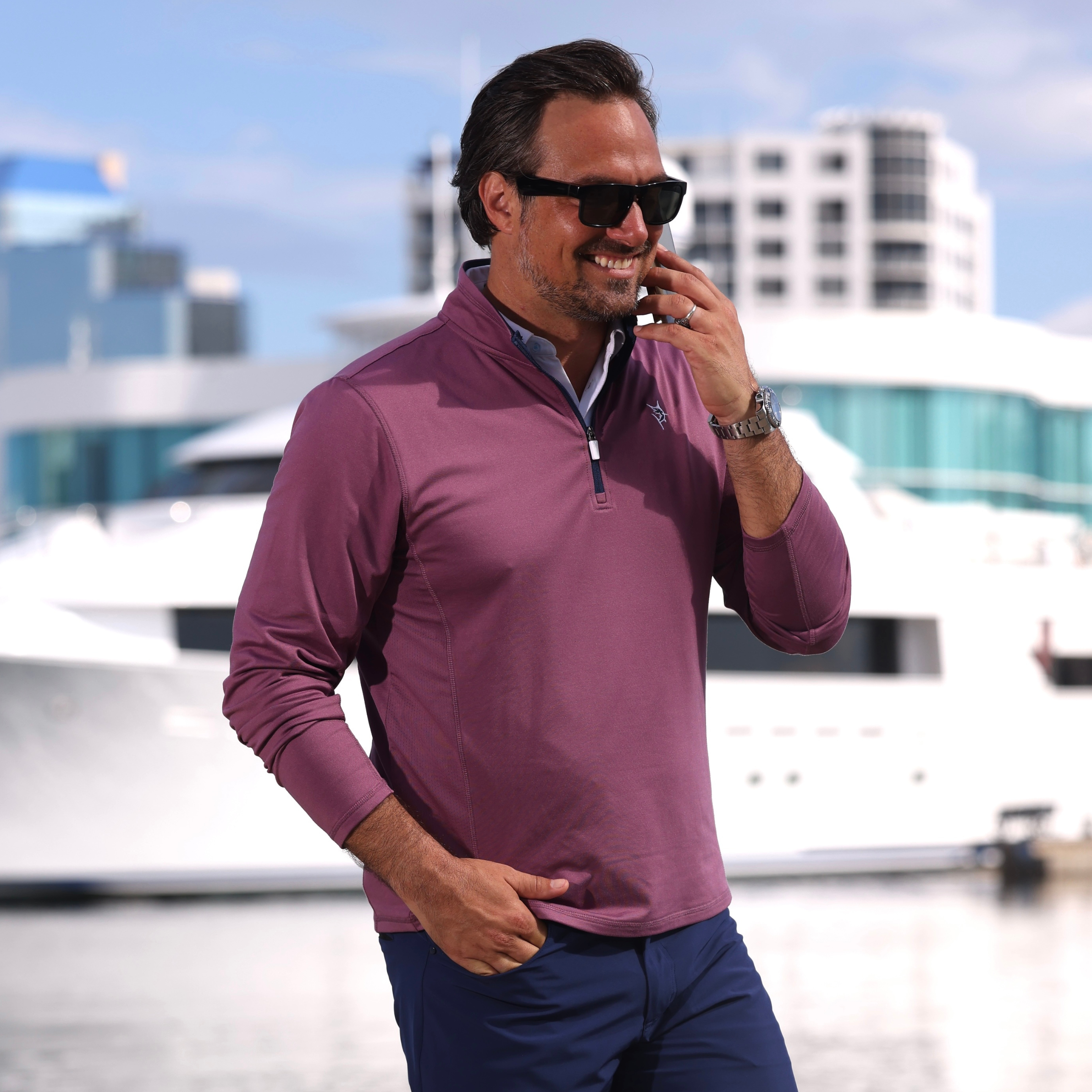 Montauk Quarter Zip Midweight Comfort | Plum