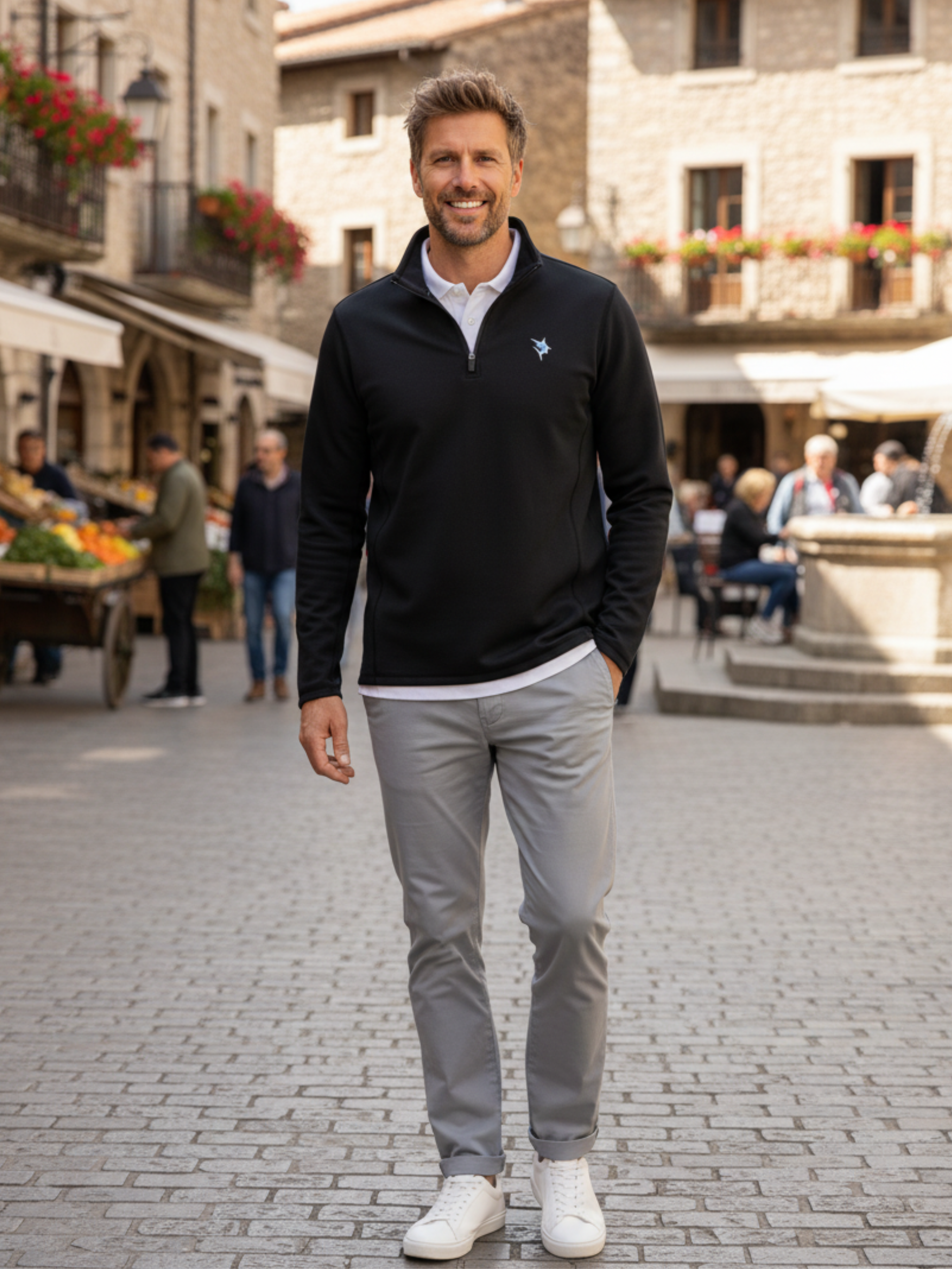 Montauk Quarter Zip Midweight Comfort | Black