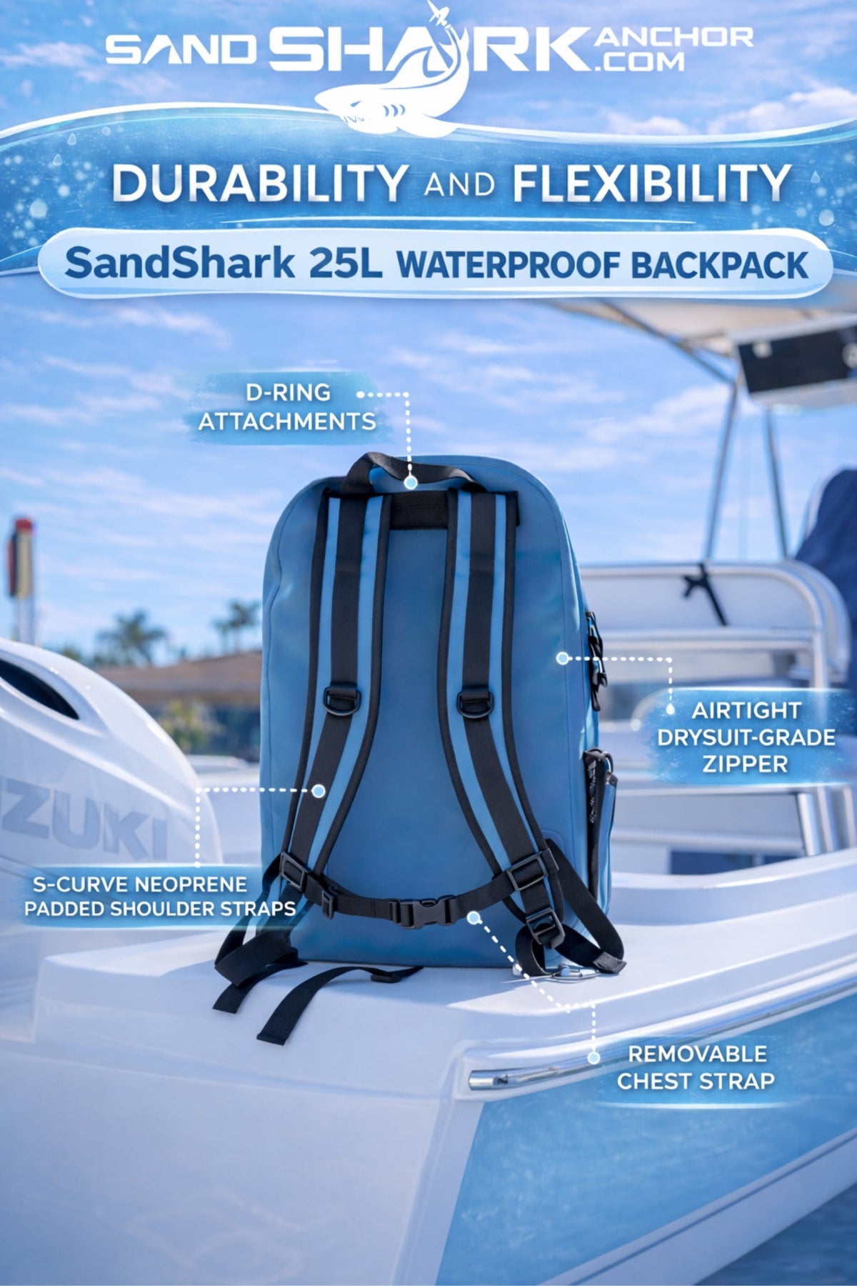 25L Waterproof Backpack | Submersible w/ Airtight Zipper.