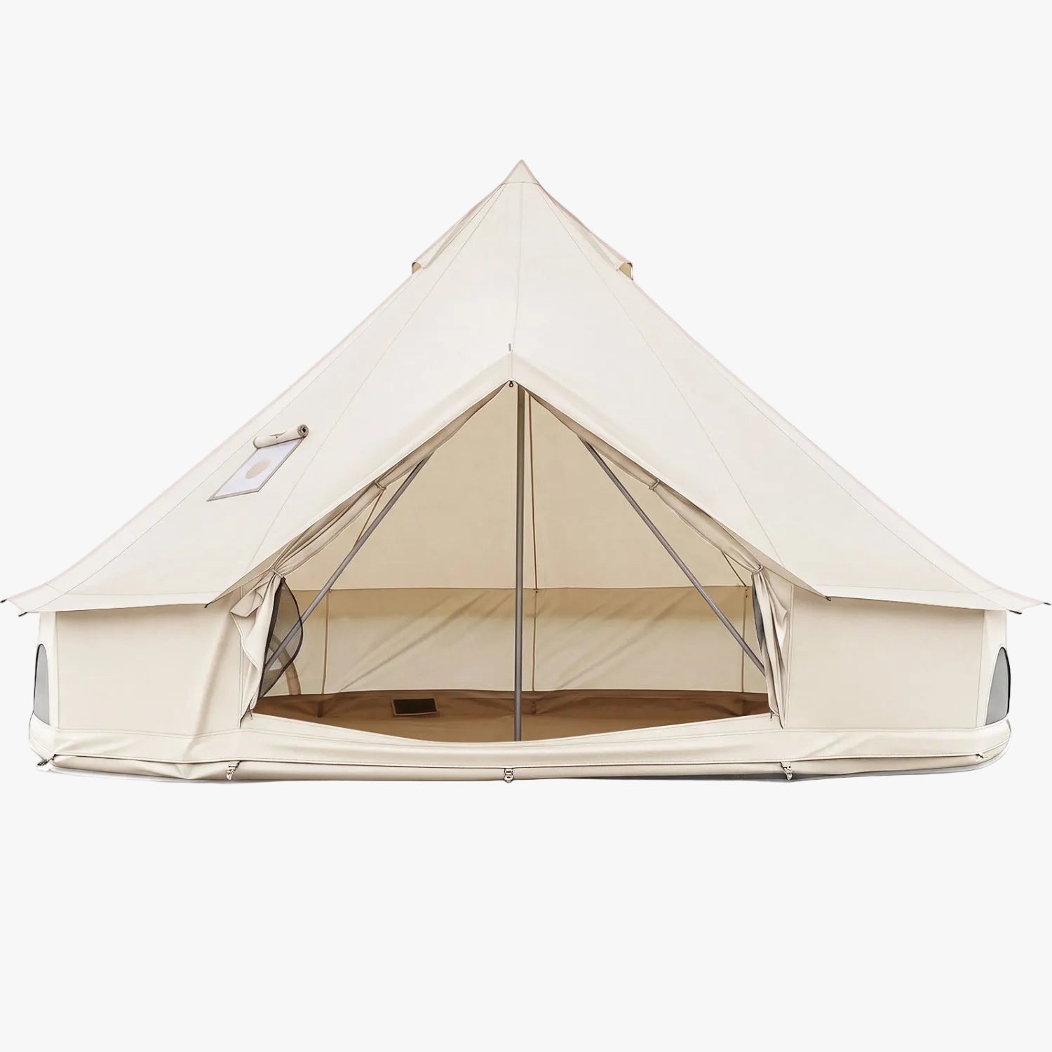 Waterproof Bell Tent with Stove Jack and Mesh Windows