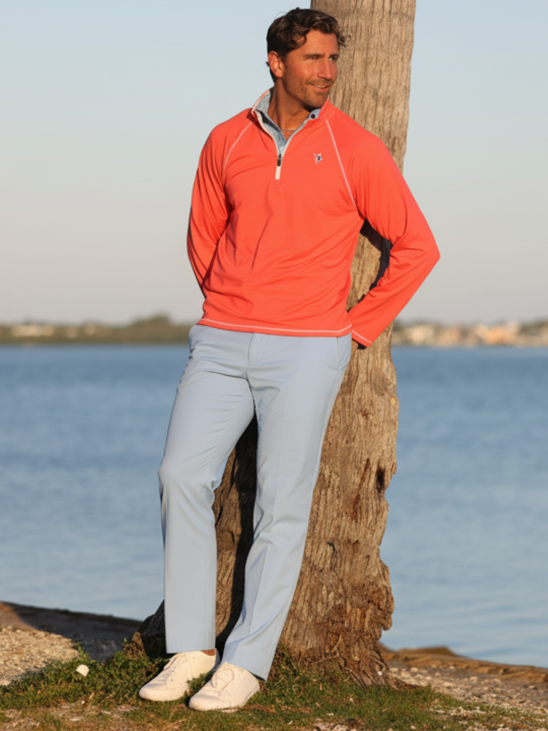 New Harbor Quarter Zip Effortless Comfort | Red