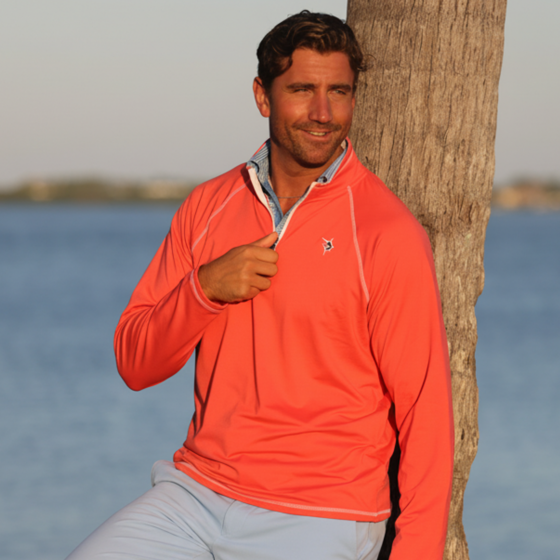 New Harbor Quarter Zip Effortless Comfort | Red