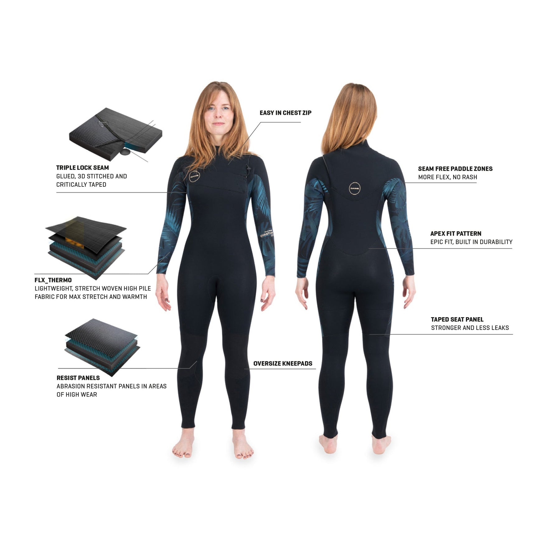 Dakine Women‘s Quantum Chest Zip Wetsuit (5/4/3 mm)