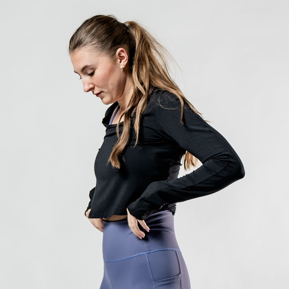 Women's Terra Recovery Arc Long Sleeve Crop (Black)