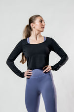 Women's Terra Recovery Arc Long Sleeve Crop (Black)